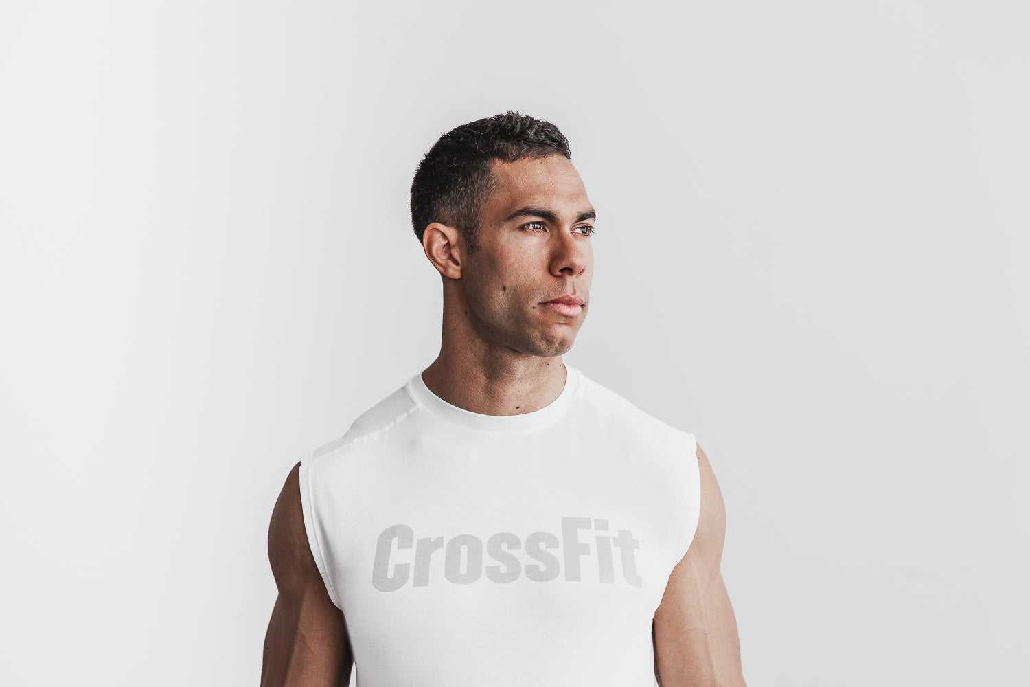 Nobull Crossfit Sleeveless Tee Tanks & Tees White | 7309-QZYVP